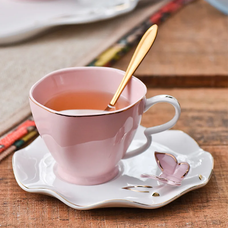 Evropski izvoz skodelico kave in krožnik nabor ustvarjalnih keramično skodelico čaja popoldanski čaj določi modni cvet čaj skodelica kave vrč CL121901