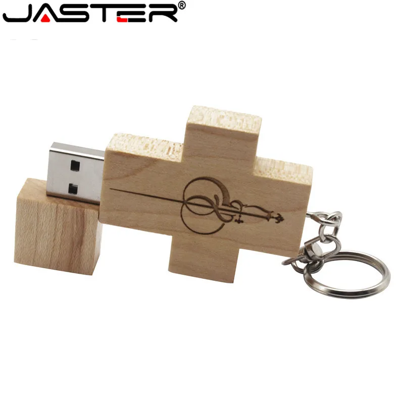 JASTER vroče prodaja kreativne Lesen križ USB USB 2.0, 4GB 8GB 16GB 32GB 64GB USB flash drive 5 brezplačnih znaki