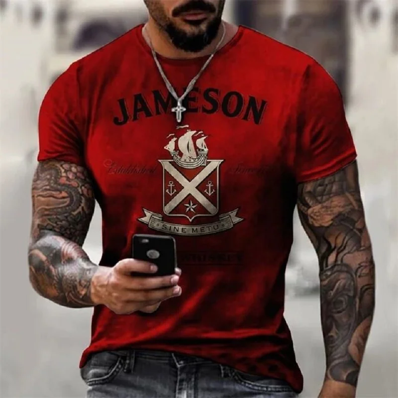 Poletje moška T-Shirt Ulica Osebno Moda Modro Pismo Tiskanje 3D Oblačila Velik obseg Mens Vrh Ohlapen Pulover, T-Shirt
