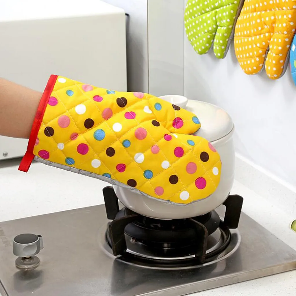 Kuhinja za Kuhanje, Mikrovalovna Pečica Rokavice Rokavice brez prstov Pika Pot Pad Toplote Dokaz Zaščitene CD
