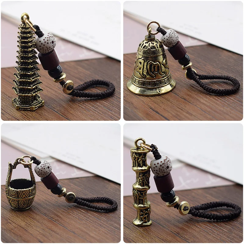 Vintage Medenina Keychain za Ženske Moški Modni Starih Kovinskih Zlitin Keychain Obesek Unisex Čar Vrečko Obesek za Avto Ključnih Verige Nakit