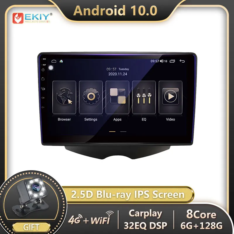 EKIY 6+128G Autoradio Android 10 Za Hyundai Veloster FS 2011 - 2017 Avto Radio Večpredstavnostna Blu-ray IPS Zaslon tipka Navi GPS BT ne 2din