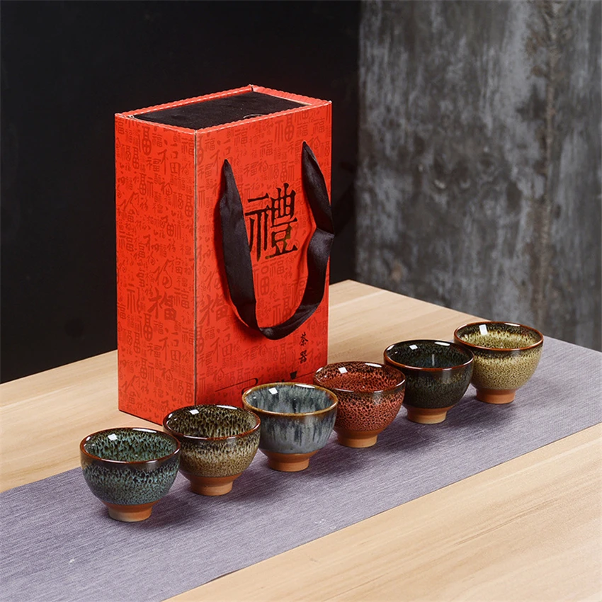 6pcs Ustvarjalnost Keramični Drinkware Teaware Kitajski KungFu Čaj Nastavite Teacup Zaradi Skodelice 50 ml Master Cup Majhne Čaj Sklede Dekor Darilo