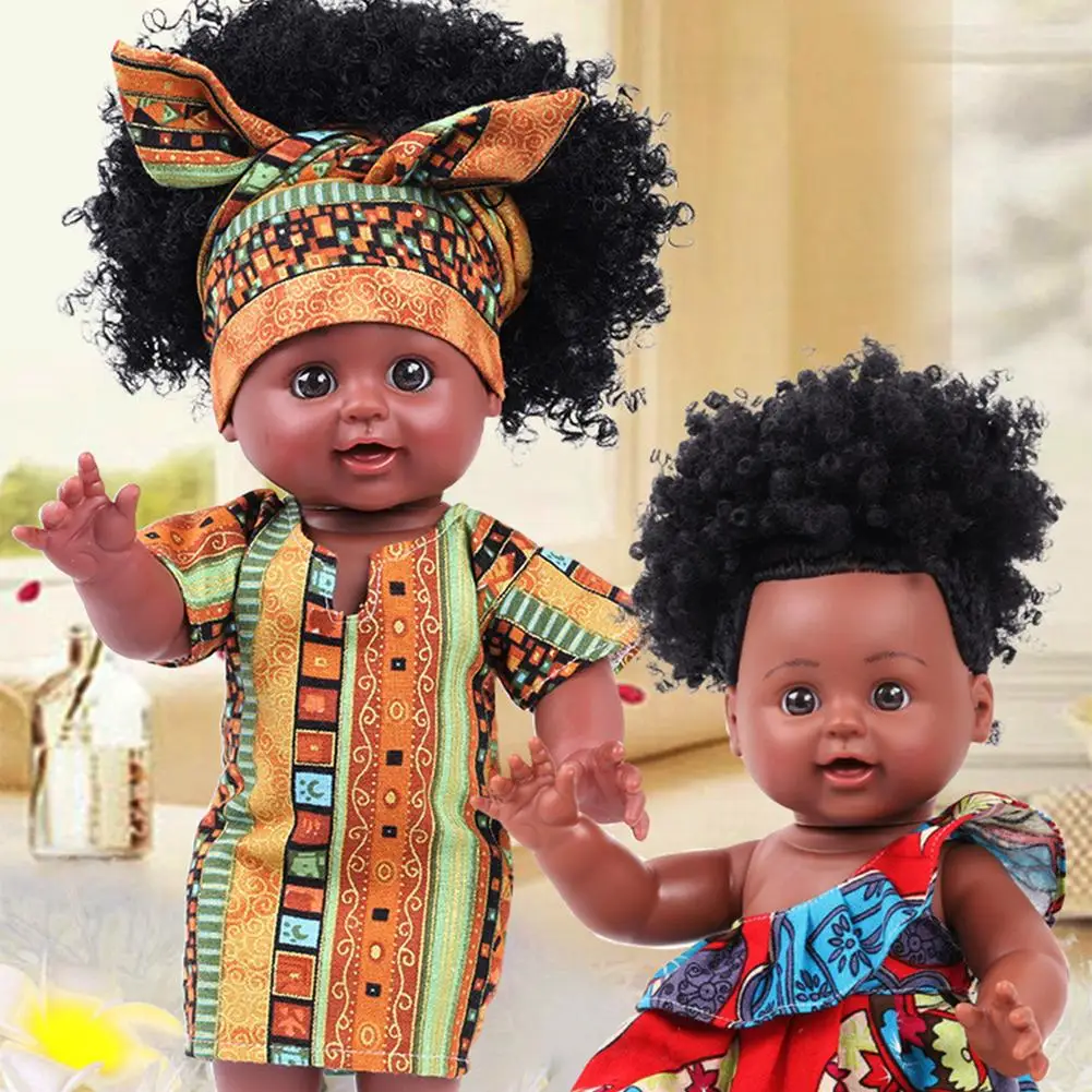 Črna Baby Doll Afriške Novorojenčka Lutka Silikonski Igrača Darilo Za Otroke Black Baby Doll Afriške Novorojenčka Lutka Silikonski Igrača Darilo Za Otroka