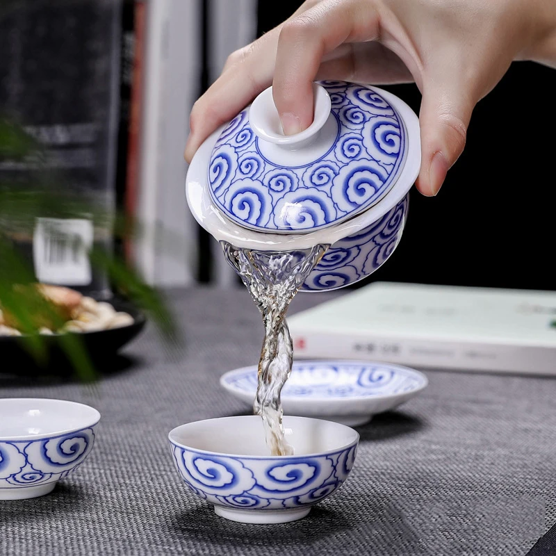Kitajski Tradiciji Gai Wan Čaj Nastavite Kosti Kitajske Čaj Določa Dehua Gaiwan Čaj, Porcelan Pot, Set Za Potovanje, Lepo In Enostavno Grelnik Vode