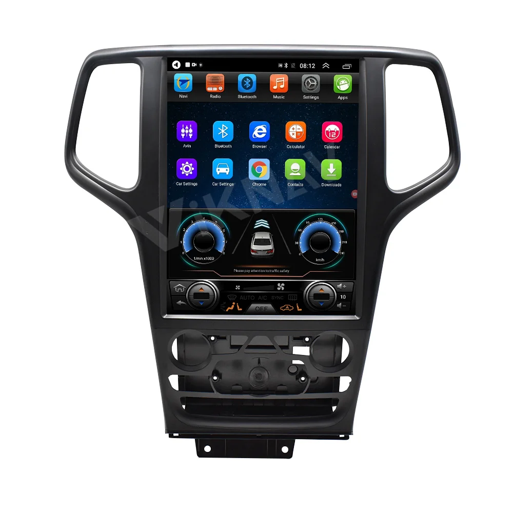 Vertikalni Zaslon Carplay avtoradia Za JEEP Grand Cherokee 2008-2021 Android Multimedijski Predvajalnik, GPS Navigacija Vodja Enote 64+128