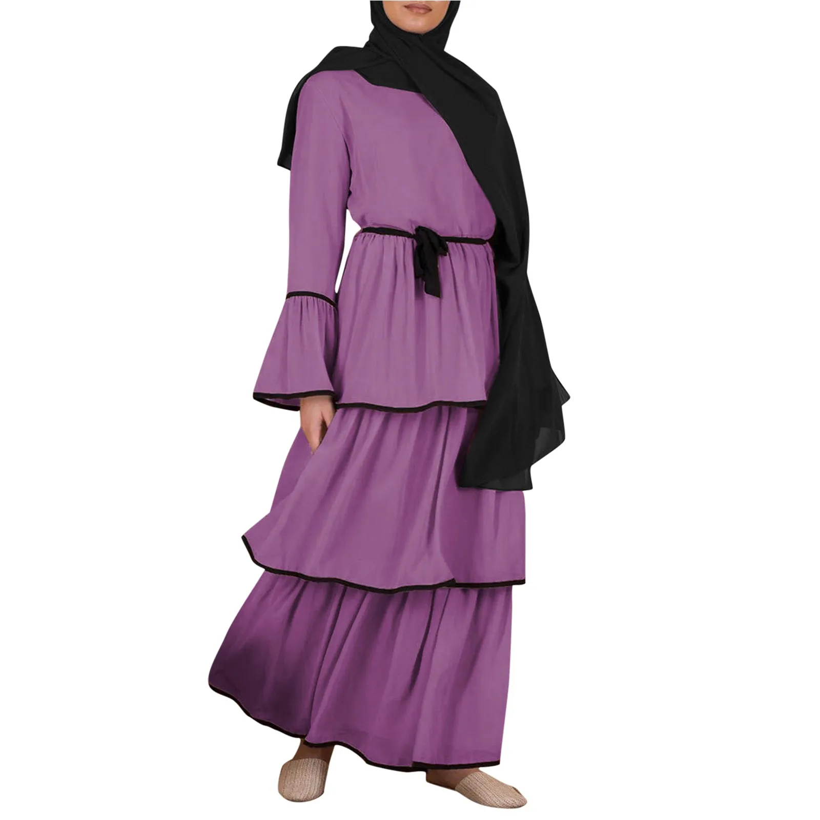 Ženske Muslimansko Obleko Torta Abaya Islamske Arabski tam kaftan Obleka S Pasom Kleid платье Vestido