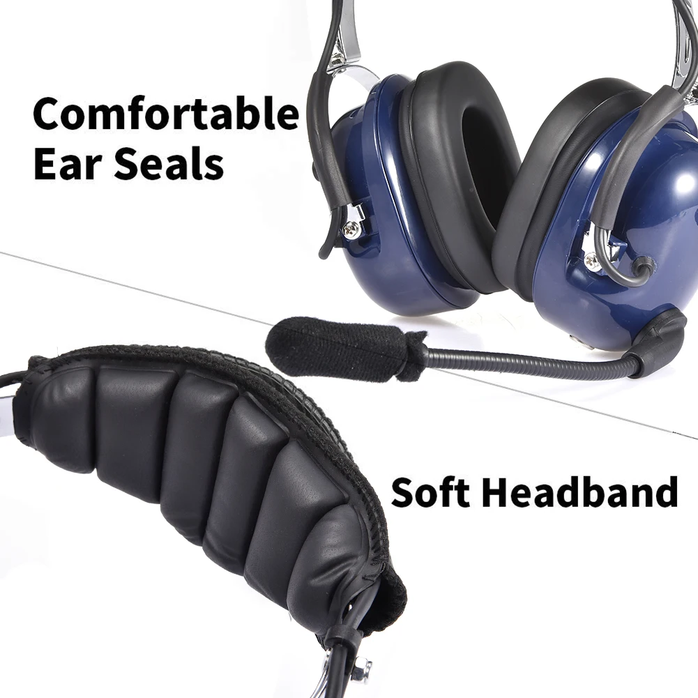 Letalski Pilotni Slušalke Zmanjšanje Hrupa, ki GA Dual Svečke Glasbe MP3 Vhod z Udobje Uho Tesnila