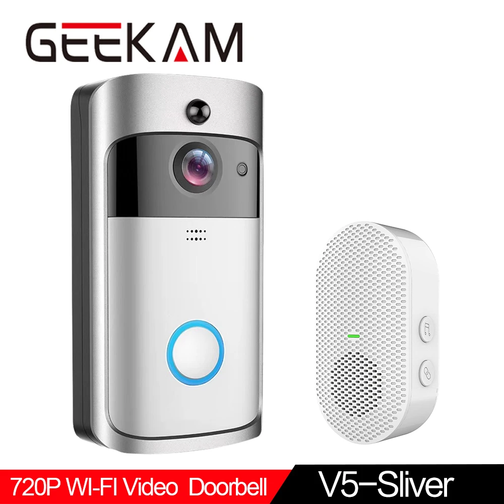 GEEKAM WiFi Video Zvonec V5 Smart IP Video Interkom povezave WI-FI Video Vrata Telefon Za Apartmaje IR Alarm Brezžične Varnostne Kamere