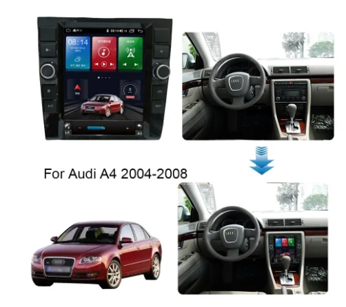 Za AUDI A4 2004-2008 Tesla Slog Android 10.0 6+128G GPS Navi Multimedijski Predvajalnik, Stereo Auto Avdio Radio magnetofon Vodja enote