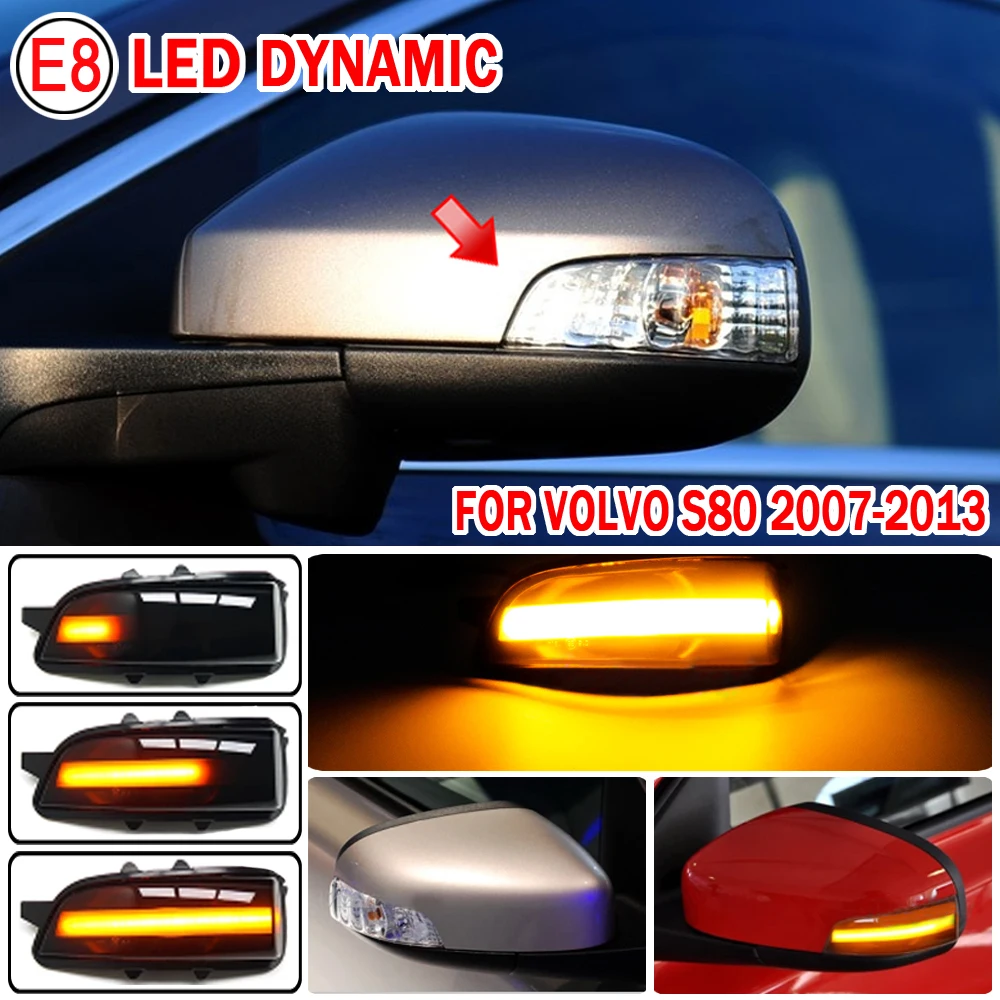 2pcs Dinamično Blinker Za Volvo V50 2007-2012 LED Vključite Signal Ogledalo Svetlobe Flasher Puščico