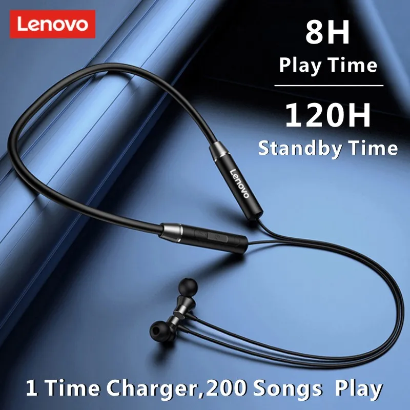 Original Lenovo HE05 Bluetooth 5.0 Neckband Brezžične slušalke Stereo Šport Magnetni Slušalke Športne Teče IPX5 Nepremočljiva