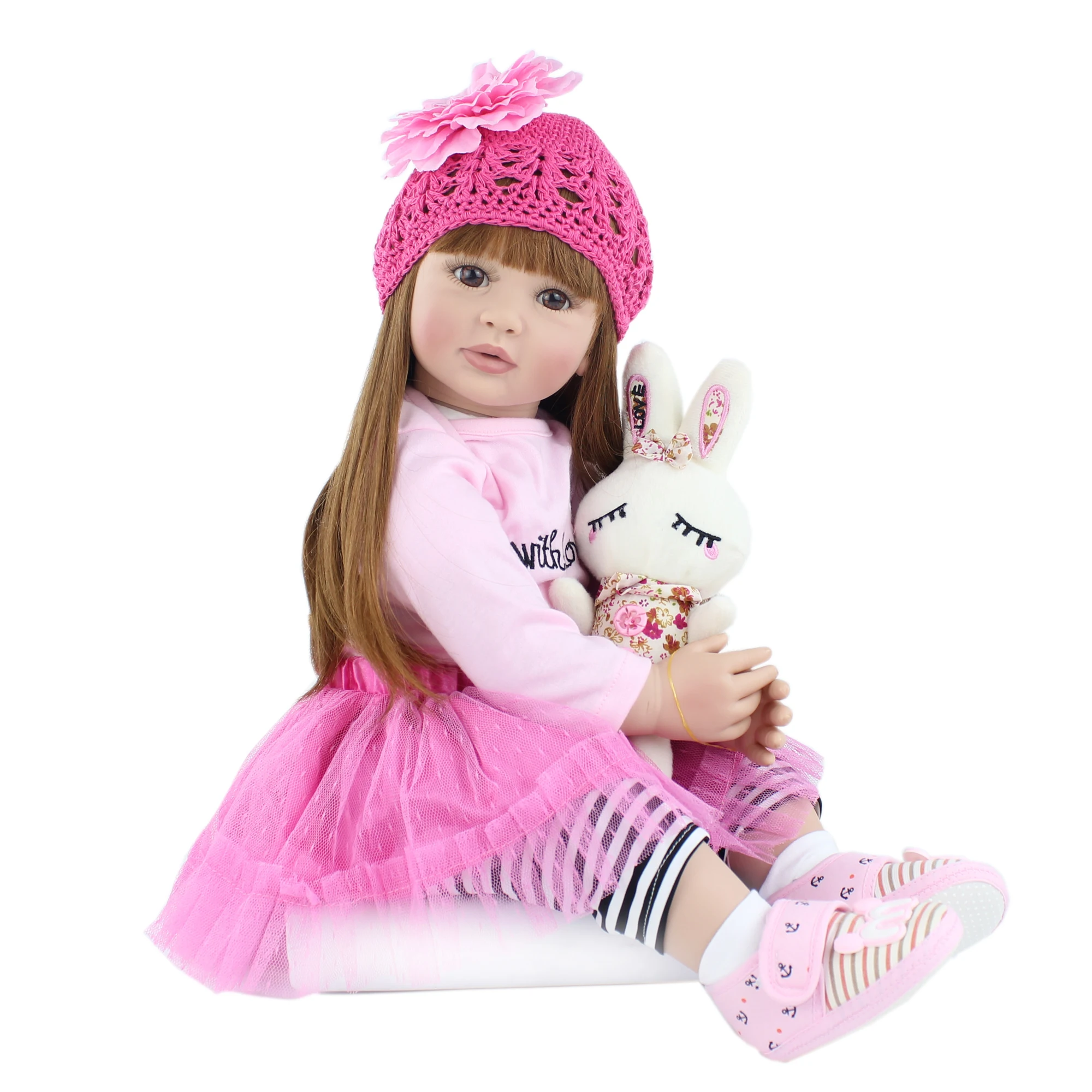 60 cm Silikonski Prerojeni Baby Doll Igrača Realne Vinil Princesa Malčka Bebe Otrok Darilo za Rojstni dan Dekle Dojenčki Boneca Brinquedo