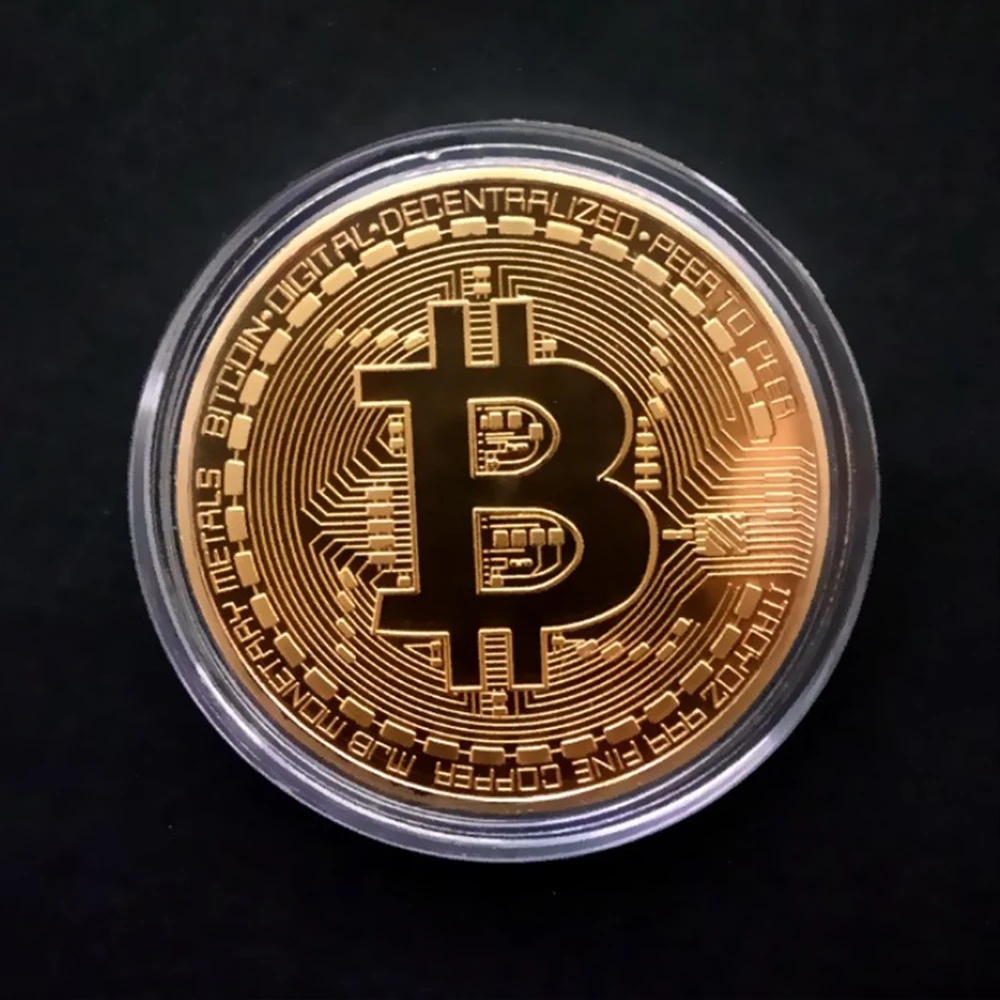 BTC Virtualna Valuta Fizično Bitcoin Spominska Zbirka Kovancev Crypto Metal Kovanec Spominek Novost Darilo Bitcoin Kovanec Igrača