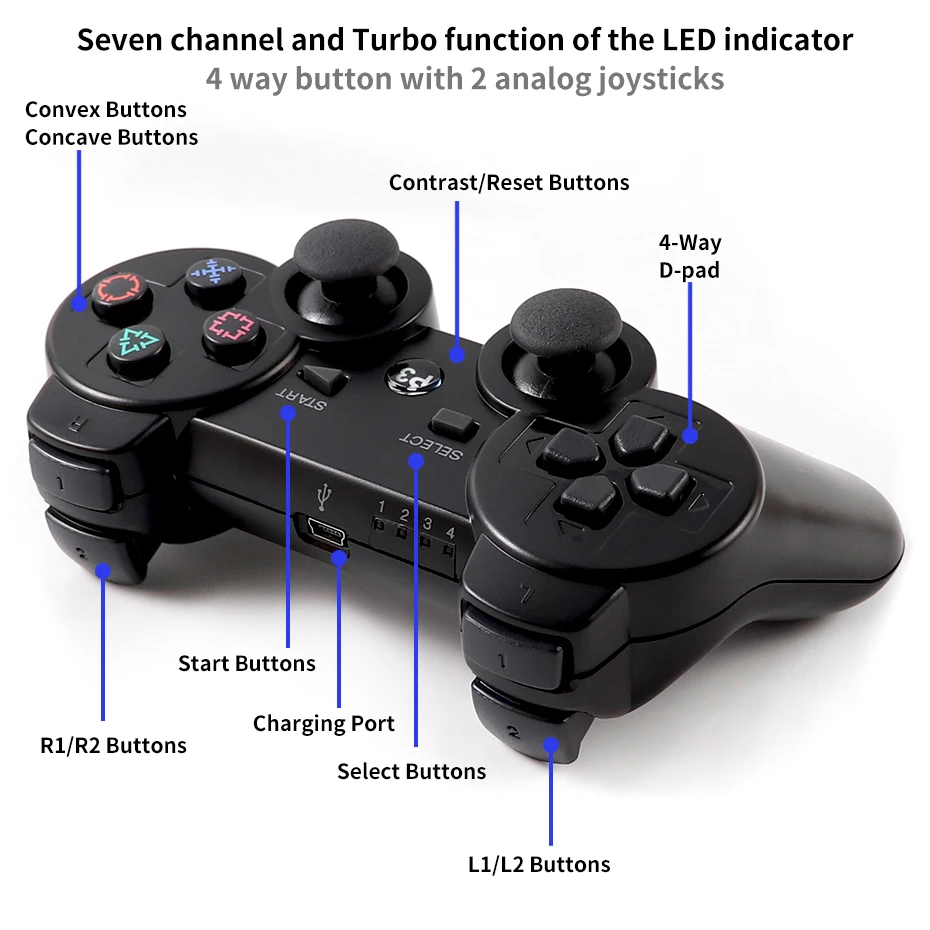 Za SONY PS3 Krmilnik Bluetooth Brezžični Gamepad za Play Station 3 Palčko Konzola za Dualshock 3 Controle Za PC