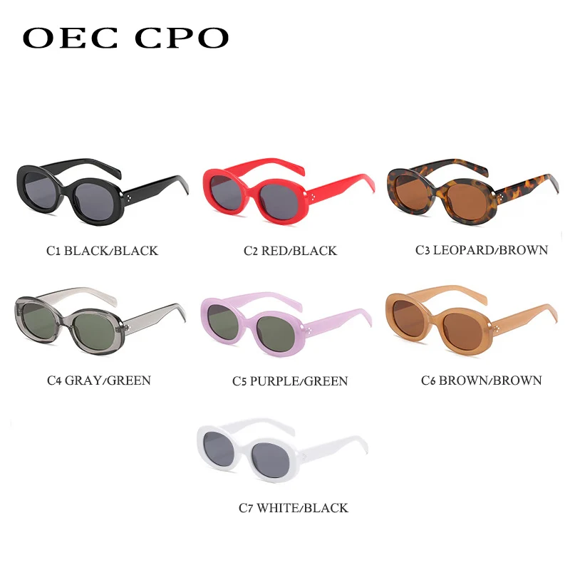 OEC CPO Moda Ovalne sončna Očala Ženske Letnik blagovne Znamke Oblikovalec Plastike Okrogla sončna Očala Ženska Seksi Očala Ženske UV400 Oculo