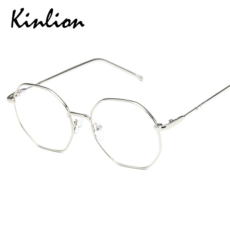 Kinlion Retro Poligon Luksuzni Ženske Očal Okvir Classic Vintage Mens Kovinski Eyeglass Okvir Buljiti Kratkovidnost Nezakonitih Očal Okvir