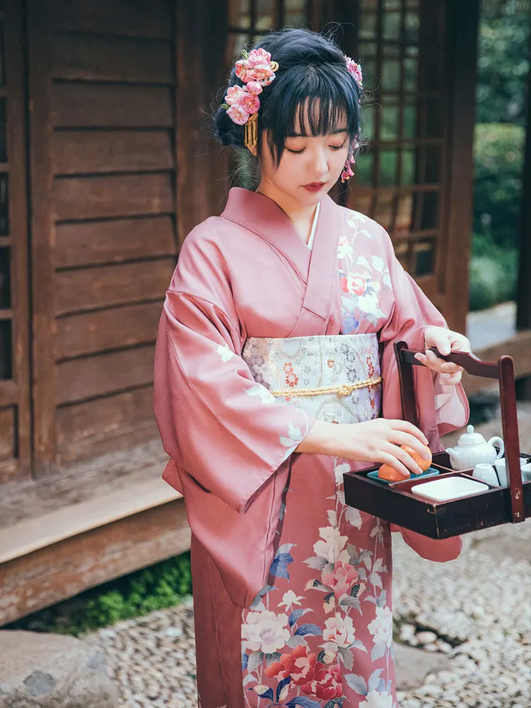 Ženske na Japonskem Slogu Tranditional Kimono Cvjetnim Natisne Poletje Yukata Cosplay Oblačila Fazi/Fotografiranje Obrabe