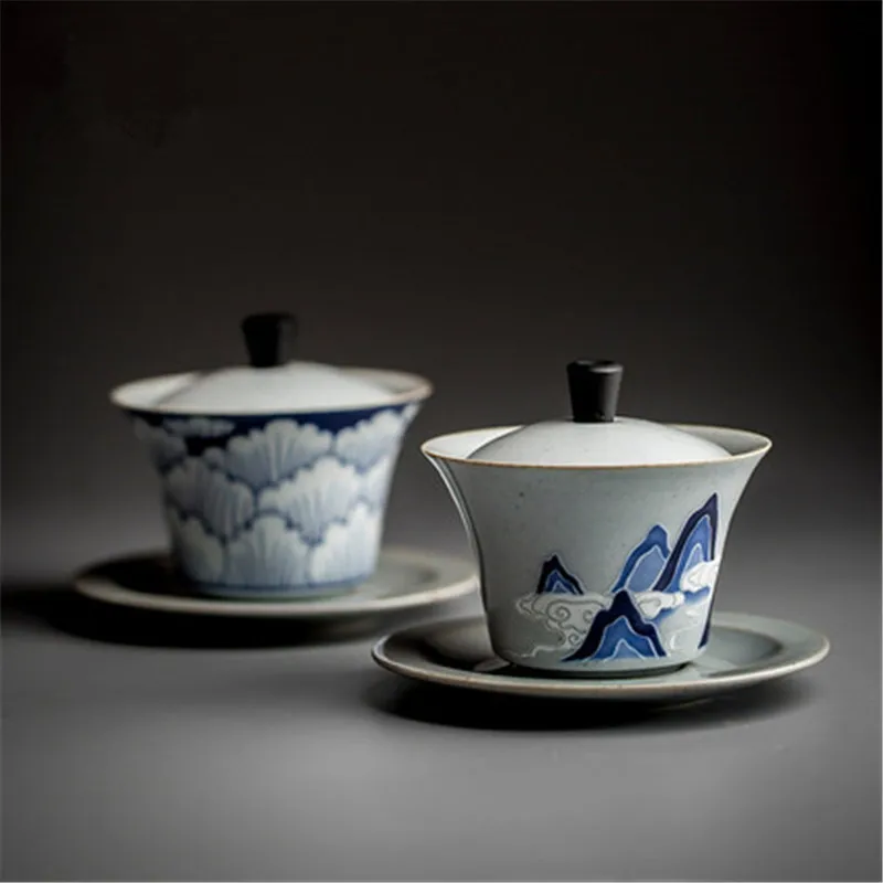 Novo 160 ml Retro Vintage Gorah Sancai Gaiwan Tradicionalne Kitajske Keramike, Čaj Skledo, Kung Fu Čaj Tureen Chinaware Čaj, Kavo