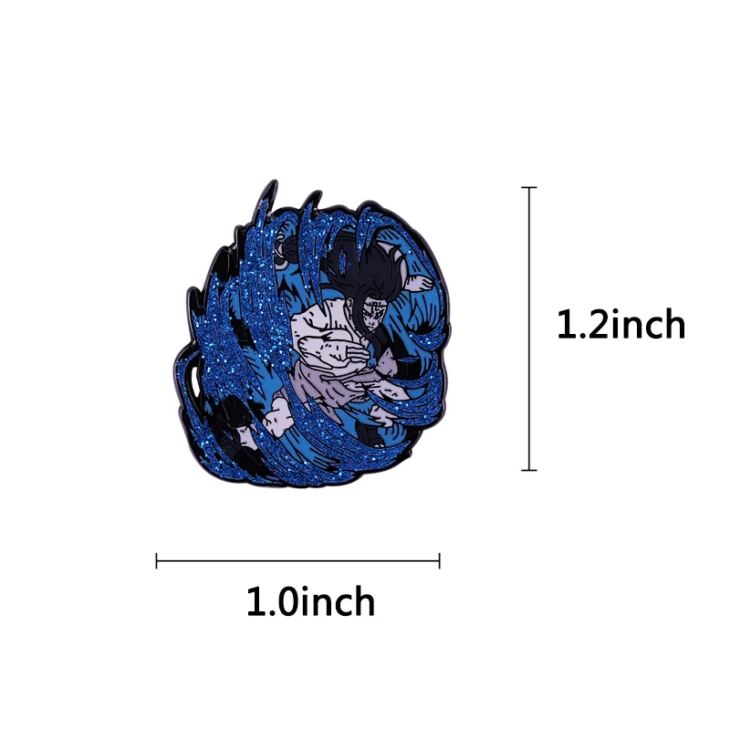 Emajl pin ninja anime modre bleščice, kovinske zaponke