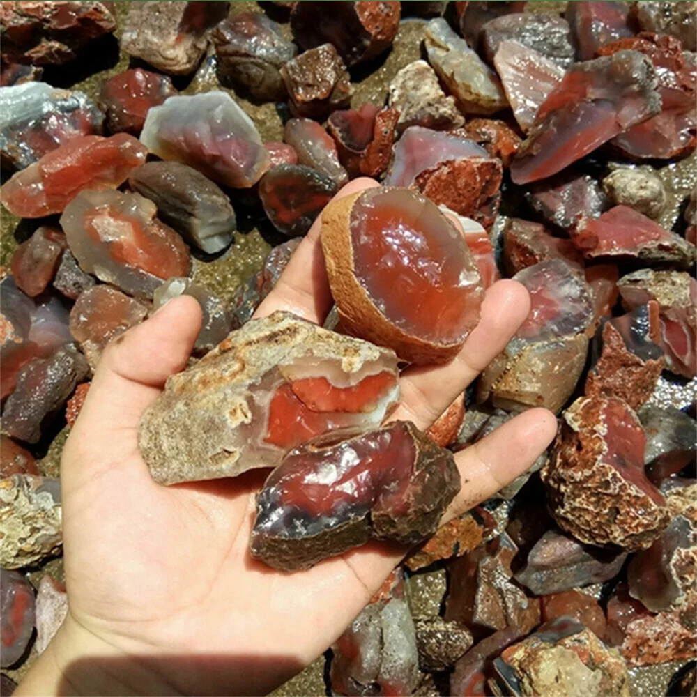 100 g Večino Veliko Naravnih Grobo Carnelian Surovega Kamna Crystal Red Agate Mozambik Obrti Dekor