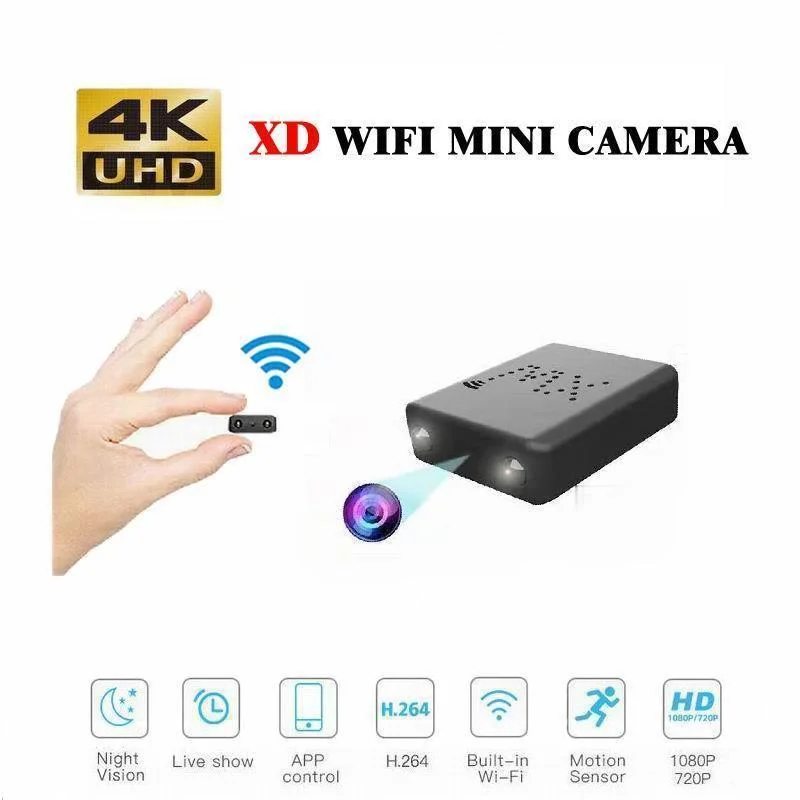 Wifi IP Mini Camera 4K /1080P Kamera Nočno opazovanje Mikro Kamere, Zaznavanje Gibanja Mini DVR Daljinski ogled Cam Mini Camcorder XW/XD