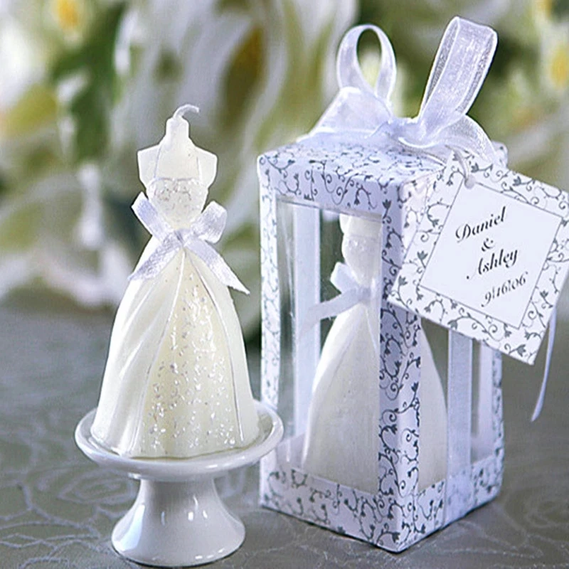 10pcs poroko neveste obleko sveča korist poročna darila za goste poroko spominkov