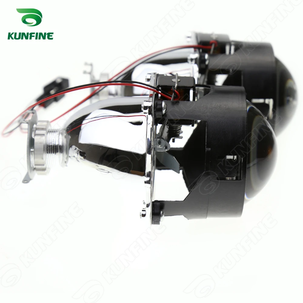 KUNFINE 2PCS/veliko 2.5 inch Bi-Xenon HID Projektor Objektiv Pripone avto visoko/nizko žarka za avtomobilski žarometi halogenski ali xenon žarnica