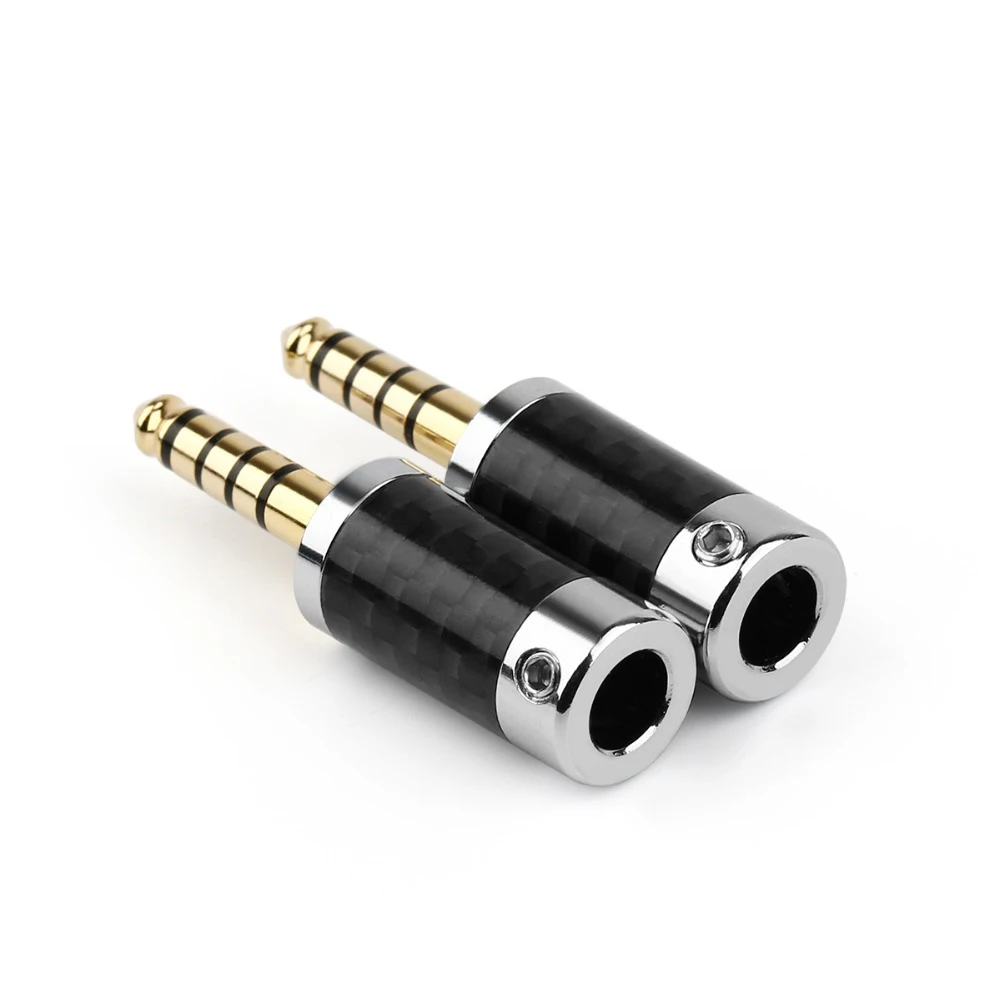 Artudatech 4.4 mm 5 Pole Stereo Ogljikovih Vlaken Moški Vtič Kovinski Splice Adapter Black Jack Priključek Deli