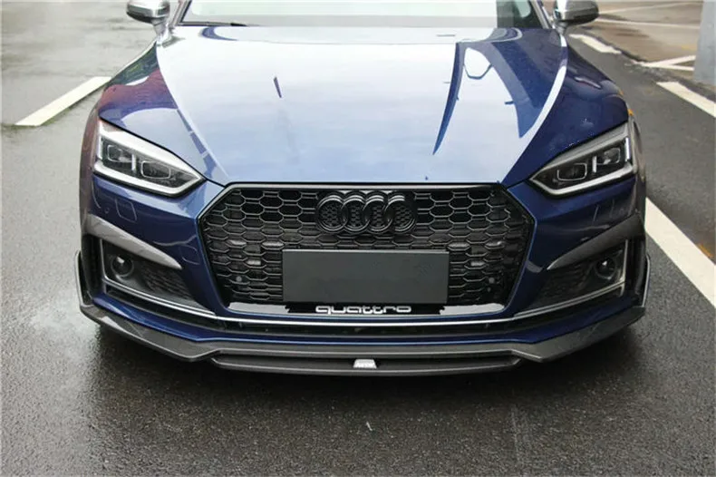 Ogljikovih Vlaken Sprednja Maska Lip Spojler Za Audi A5 S5 B9 2017 2018 2019 2020 Visoke Kakovosti Odbijača Difuzor Auto Dodatki