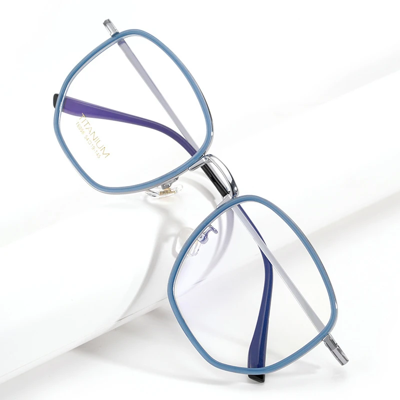 2021 Nov Kvadratni Titana Očal Okvir Ženske Optični Kratkovidnost Recept Očala Okvir Moških Lady Veliki Škatli Luksuzne Blagovne Znamke Očala