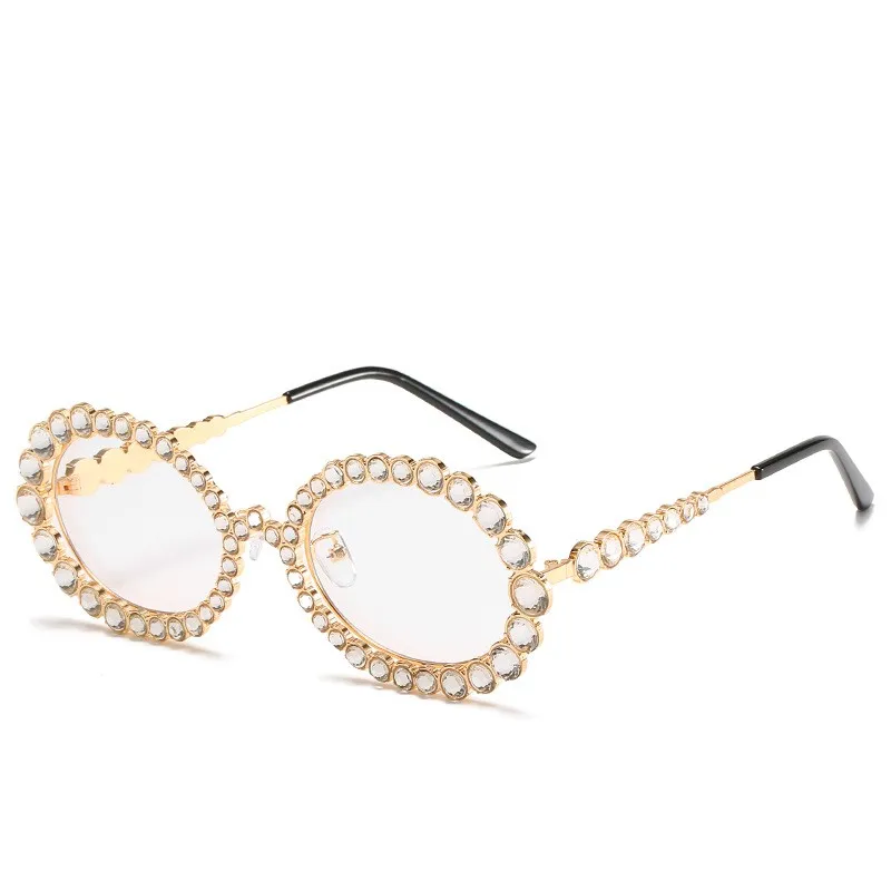 Barvita Diamond sončna Očala Ženske, ovalni Okvir Luksuzni Kristalno sončna Očala Za Žensko Nosorogovo Očala UV400