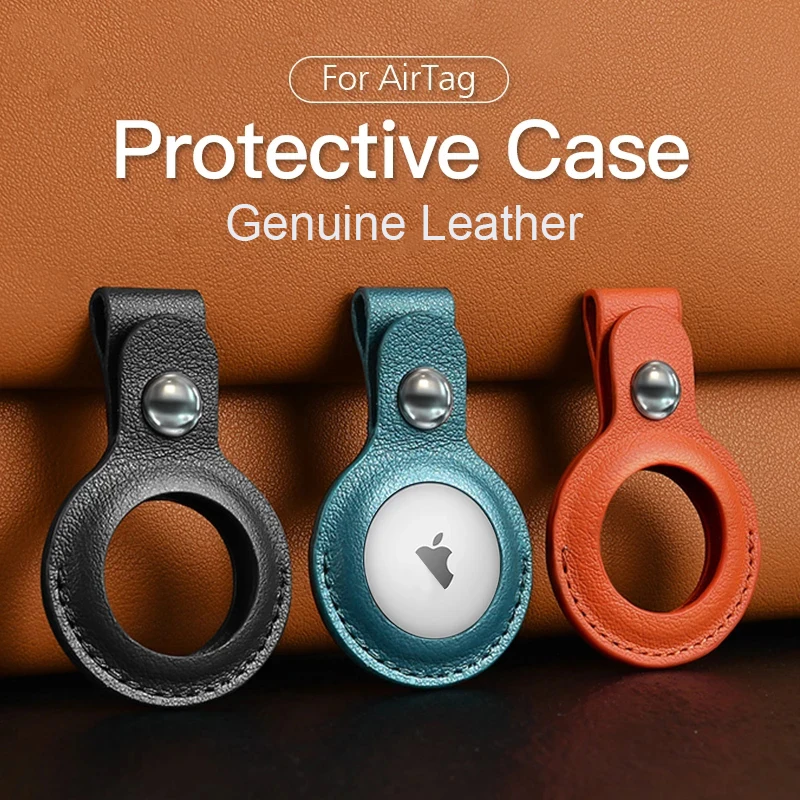 Prvotni 1:1 Pravega Usnja Primeru Za AirTags zaščitna Vreča za rokav Za Apple AirTags Lokator Tracker Anti-izgubljeno Napravo Keychain