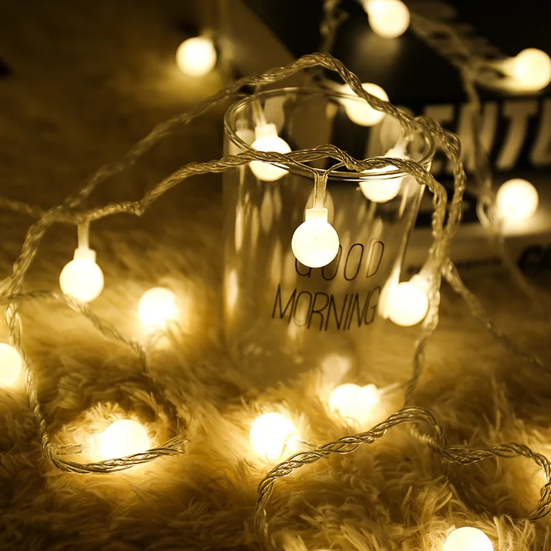 LED niz luči okroglo žogo stranka svetlobe polje baterije USB zaprtih Božič prostem dekoracijo vzdušje svetlobe toplo bela barva