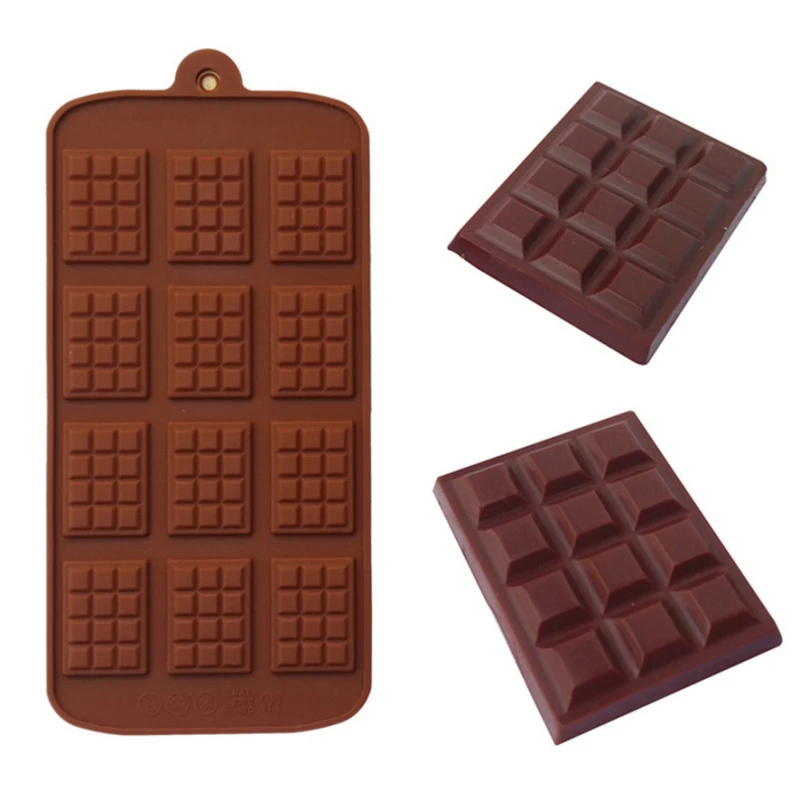 Silikonsko Plesni 12 Celo Čokolado Plesni Fondat Plesni DIY Candy Bar Plesni Torto Dekoracijo Orodja, Kuhinjskih pripomočkov