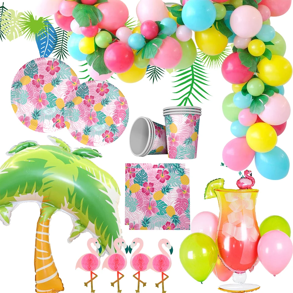 Havaji Party Namizna Flamingo Tematskih Baloni za Poletje Tropski Poročni Rojstni Dekoracijo Otroci Darila Supplies