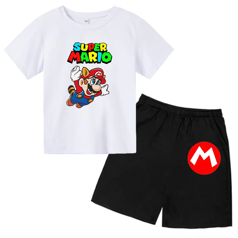 Baby Fantje Majica s kratkimi rokavi za Vroče Igre Mario bros Tshirts Obleke za Otroke Kompleti Oblačil majico in kratke Hlače, Dekleta Fantje Oblačila, Hlače, Obleka