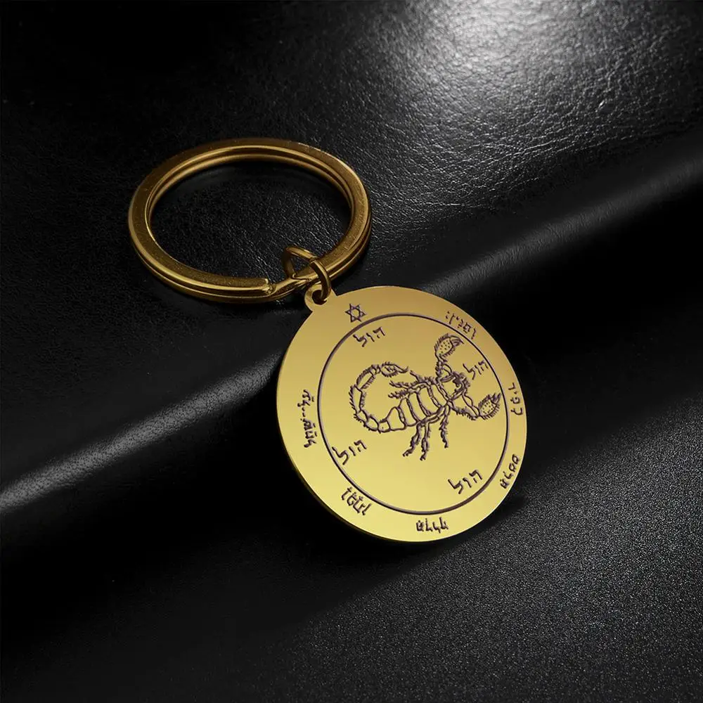 LIKGREAT iz Nerjavečega Jekla Ključnih Verige za Ženske, Moški Škorpijon Salomona Pečat Okrogle Obesek ključe Keychain Scorpion Vintage Nakit