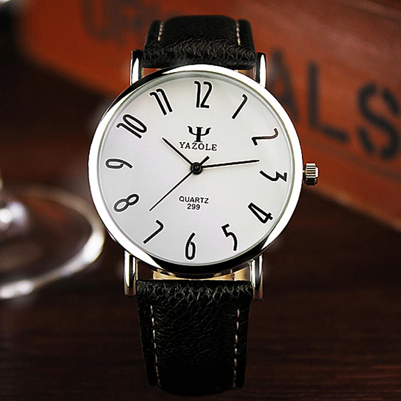 Blagovne znamke Yazole Watch Poslovnih Edinstveno Casual Men ' s Watch Usnje Watch Klasičnih Ultra-tanek Quartz uro Relogio Masculino