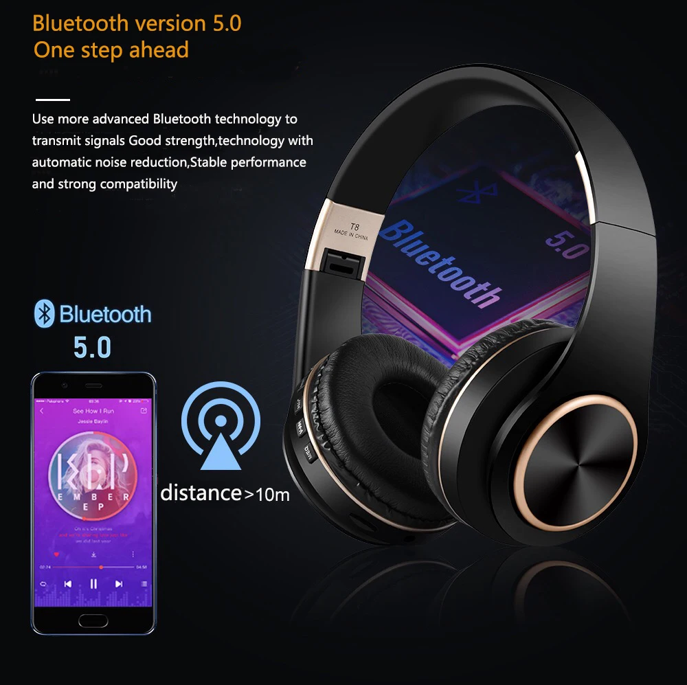 T8 Gaming Slušalke Slušalke za Pc Brezžične Slušalke Prodaje Bass Nad uho Z Kabel in Mikrofon, Audio Prenosne Slušalke Hifi