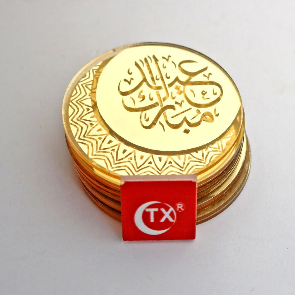 Muslimanski Akril Torto Toppers Rose Zlata Luna Peko Islamski Praznik Torto Pokrivalo za Eid Mubarak Cupcake Okraski Dobave Novih