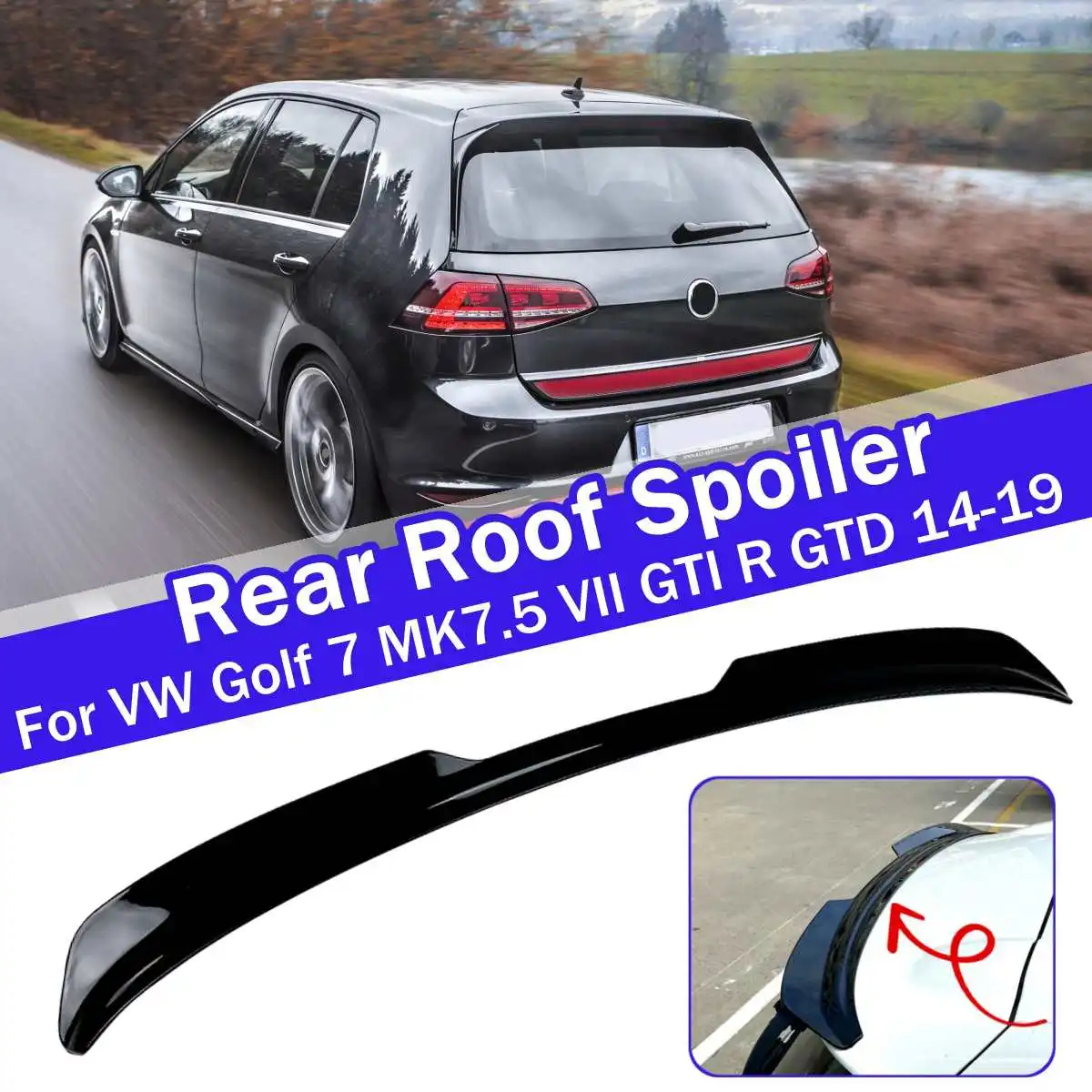 Zadnji Strešni Spojler Za Volkswagen VW Golf 7 MK75 VII GTI R Vrstice /Golf 7 GTI R GTD Max-2019 Sijajni Črni Ogljik