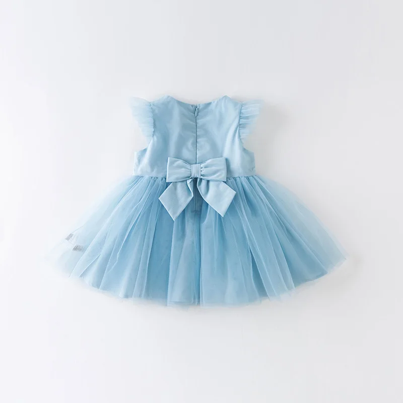 DBJ14118 dave bella poletje baby dekle je princesa cvetlični lok mrežasto obleko otroci in modnih stranka obleko otroci dojenčka lolita obleko