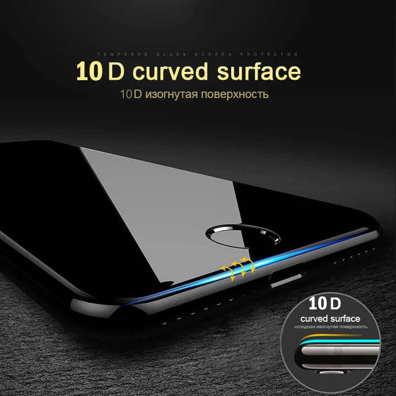 10D Polno Kritje Lepilo Kaljeno Steklo Za iPhone XS Max XR Screen Protector Zaščitno Steklo Za iPhone 6 7 8 Plus x s r sx Film