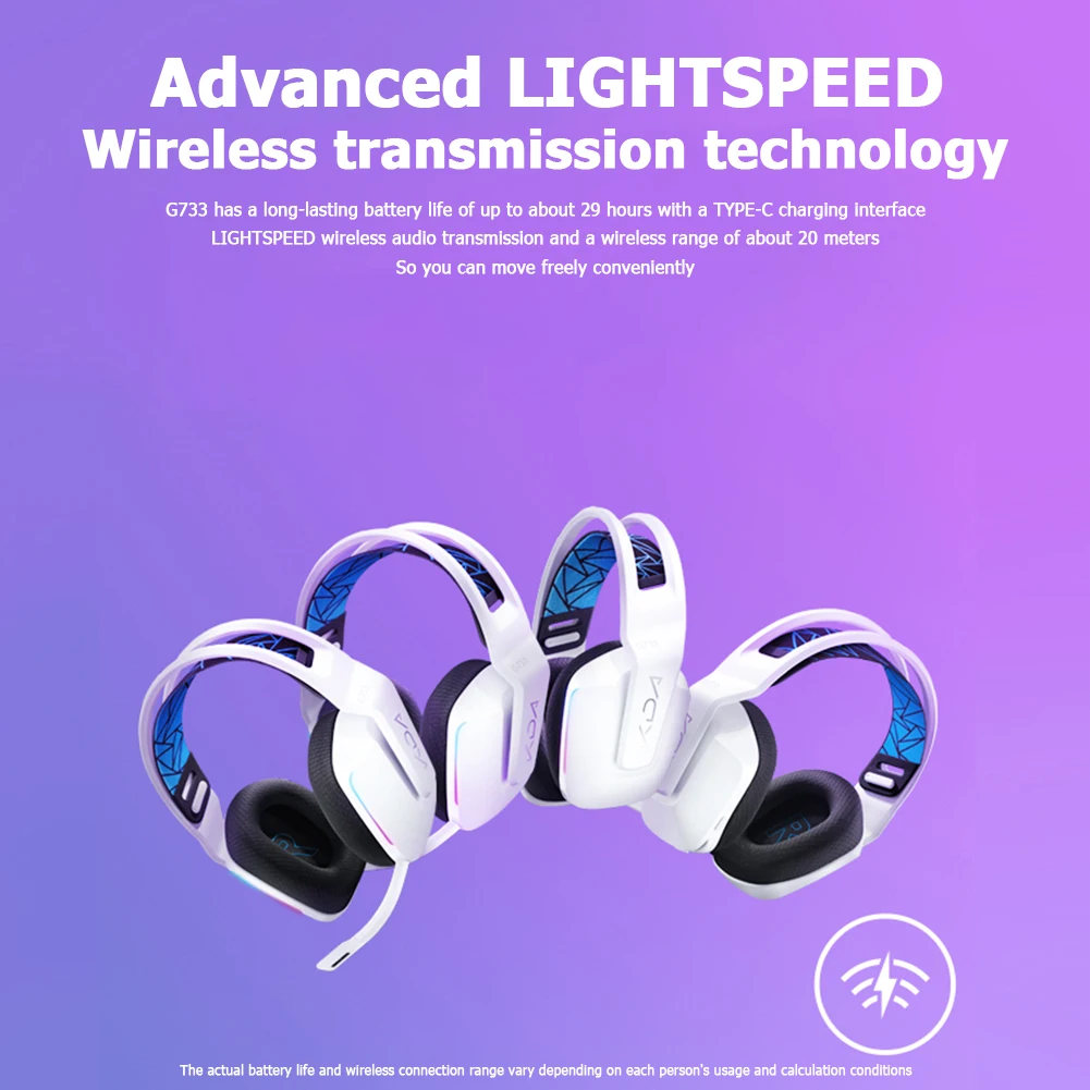 Logitech G733 Brezžične Slušalke LIGHTSPEED Polnilna DTS X2.0 7.1 Surround Slušalke KDA Limited Edition Slušalke w/MIC