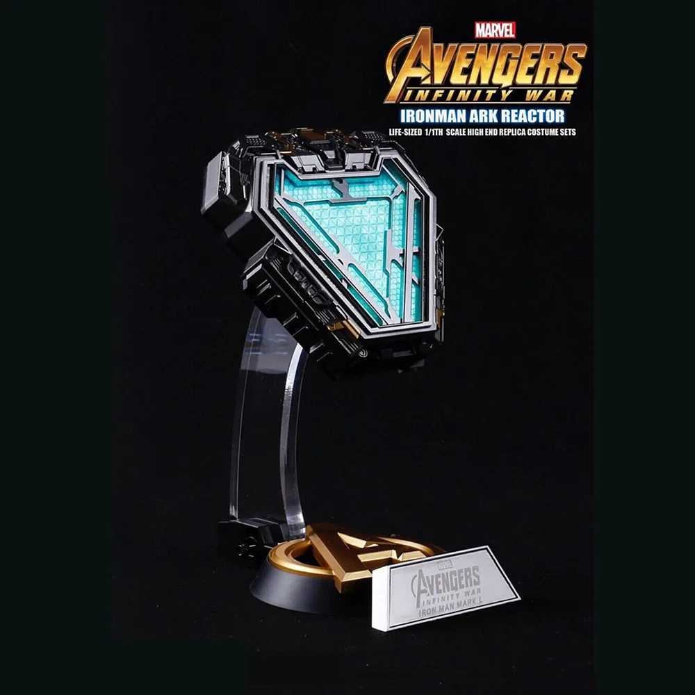 Novo 1:1 MARVEL AVENGERS Iron Man Mk50 LOKA Reaktor, Tony Stark je Srce Znamke Slika LED Luči Model Igrače Prsih Žarnice Božično Darilo