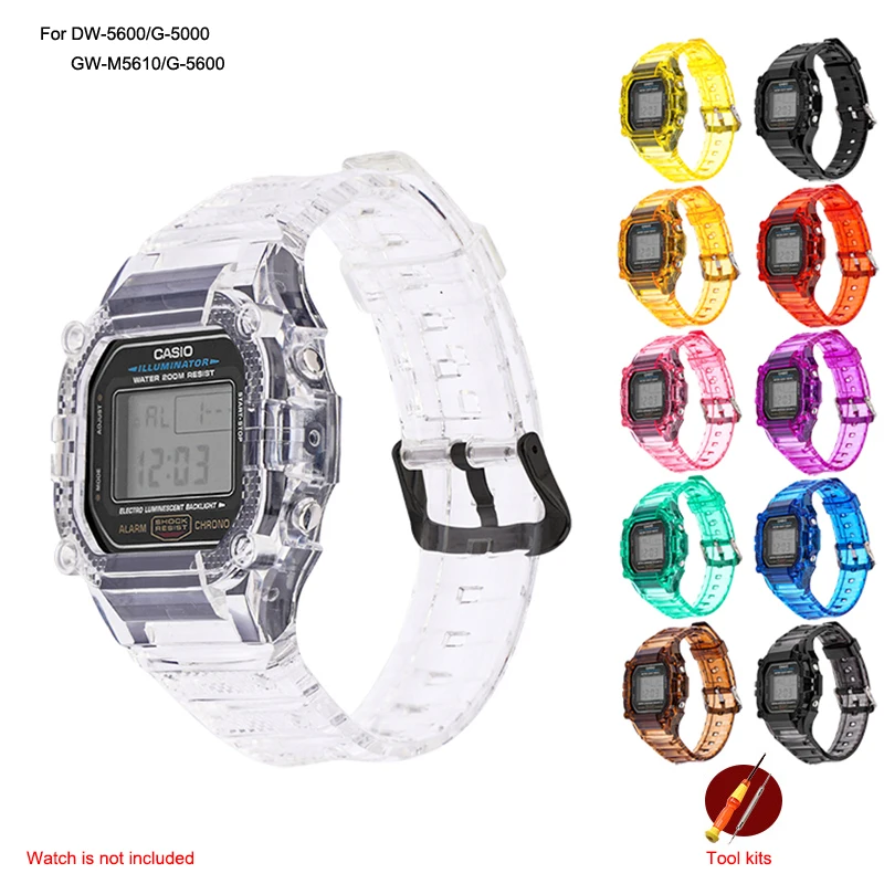 TPU Primeru Watch Trak za Casio G-Shock DW-5600 GW-M5610 M5600 GMP-5600 Zamenjava WatchBand Watch Primeru Zapestnica Dodatki