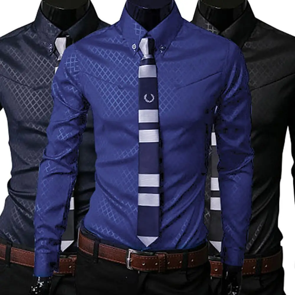 Plus Velikost 4XL Moških Barva Poslovne Majica Fashion Priložnostne Slim Bela Long Sleeve Majica Moški Oblačila