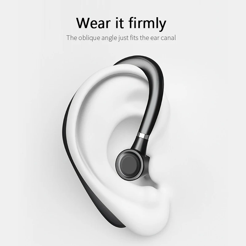 Bluetooth-združljiv Stereo Zmanjšanje Hrupa V-uho Brsti Enostransko Visi Ušesni Mikrofon Poslovnih Šport Prostoročno Vožnjo Brezžična