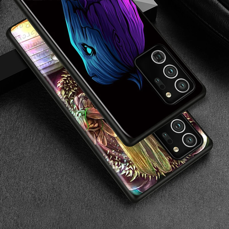 Marvel Groot Shockproof Pokrovček za Samsung Galaxy S20 S21 FE Ultra Lite S10 5G S10E S8 S9 Plus Črn Telefon Primeru